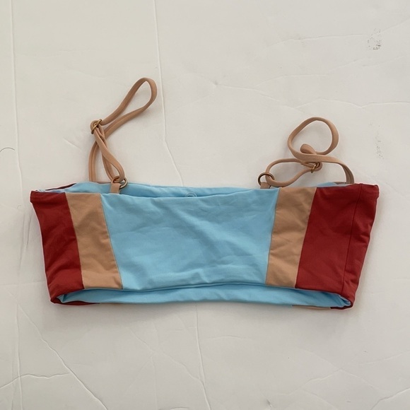L*space Rebel Bandeau bikinin top XS Colorblock Reversible NWT - Picture 6 of 8